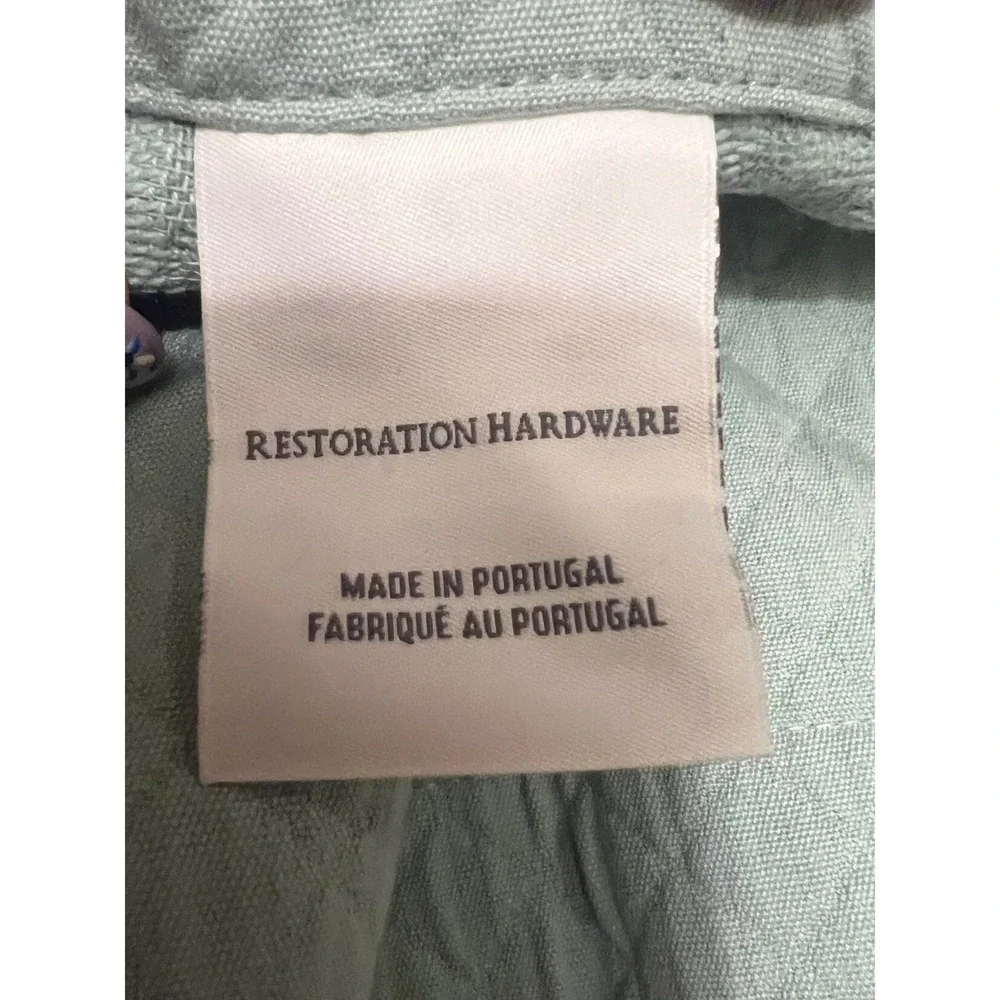 Restoration Hardware Set‎ 2 Quilted Pillow Shams Sage Green Cotton 17x25